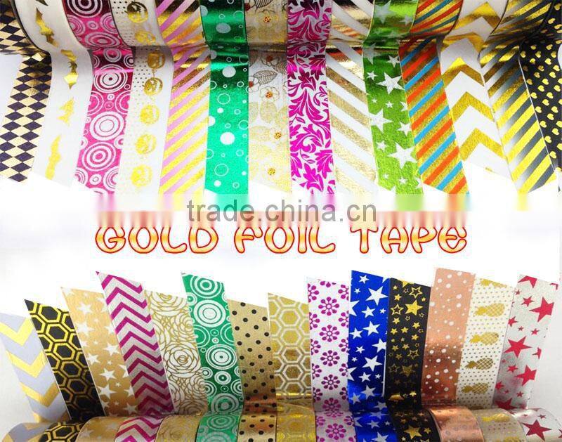 Lovely gold blocking masking tape wholesale with customize design