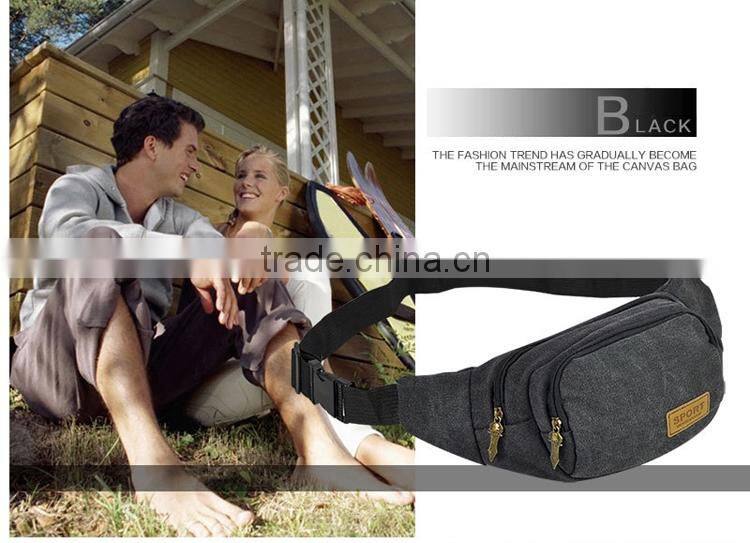 YA Casual Fashion Canvas Waist Packs, Sports Men Pouch Bag Money Belt, Pochete Fanny Pack Bolsa Cintura