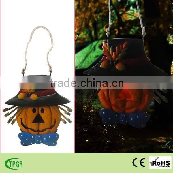 autumn garden ornament solar powered metal bird house hanging lantern