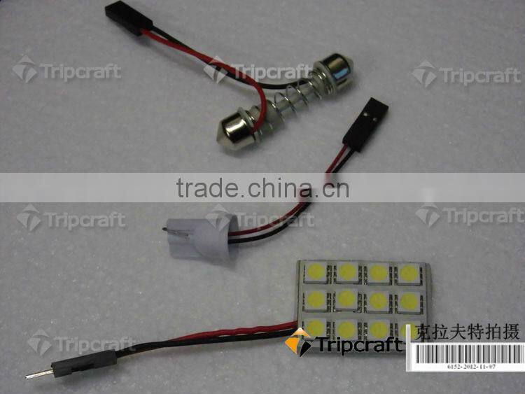 PCB 15SMD 5050 LED Auto Car Top Dome Light For Interior Reading Roof light with T10 BA9S S8.5 Festoon Bulb Adapter