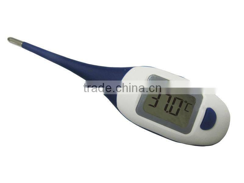 Instant digital thermometer with flexible tip