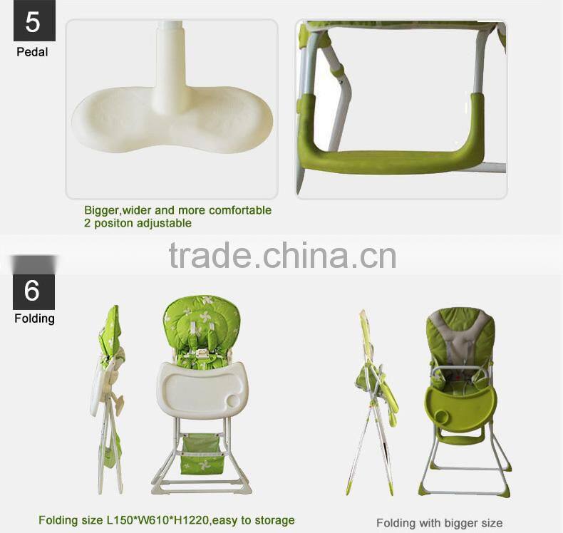 Safe heavy duty baby high chair with EN14988 certificates