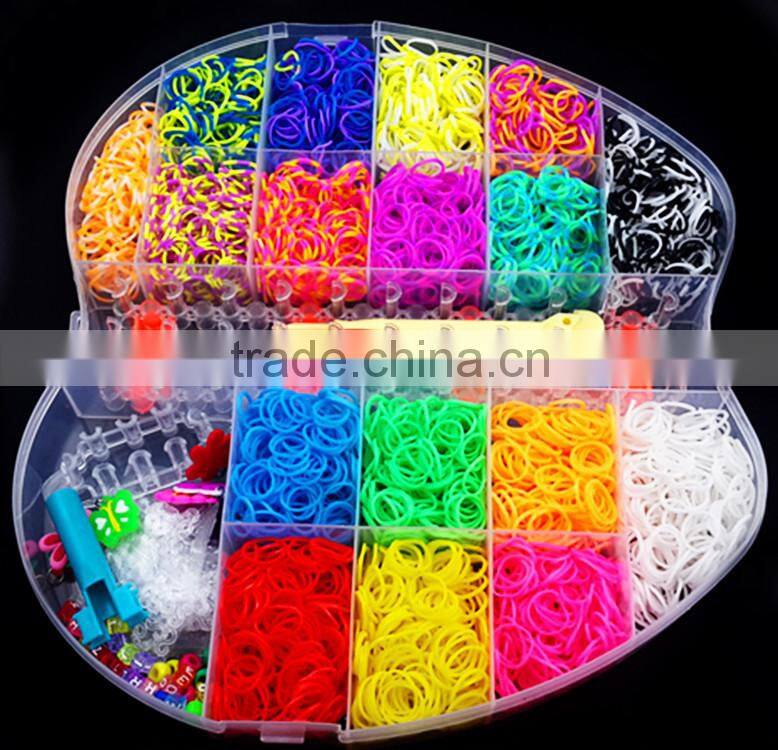 3500 pcs loom band sets apple plastic box loom kit for children