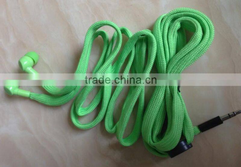 Colorful waterproof professional shoelace earphones&earbud from shantou factory