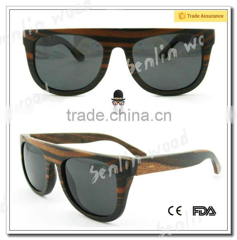 Custom case colourful wood frame polarized sunglasses