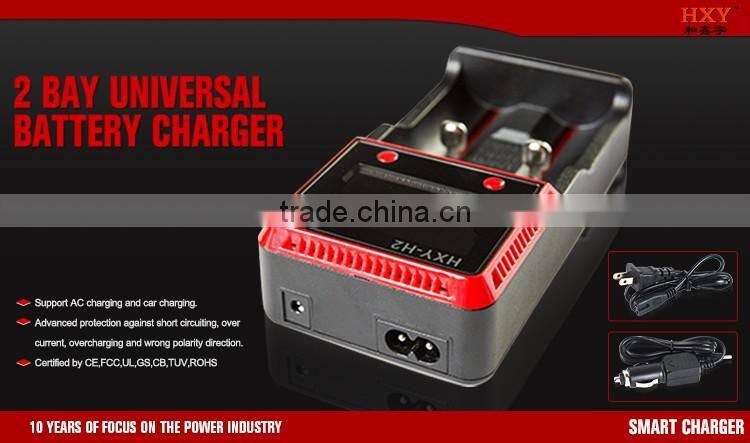 ni cd 2 3 aa rechargeable battery charger compatible with Li-ion, Ni-mh and Ni-cd Batteries
