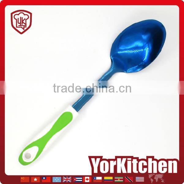 Non-stick TPR handle Latest popular titanize kitchen cooking spoon