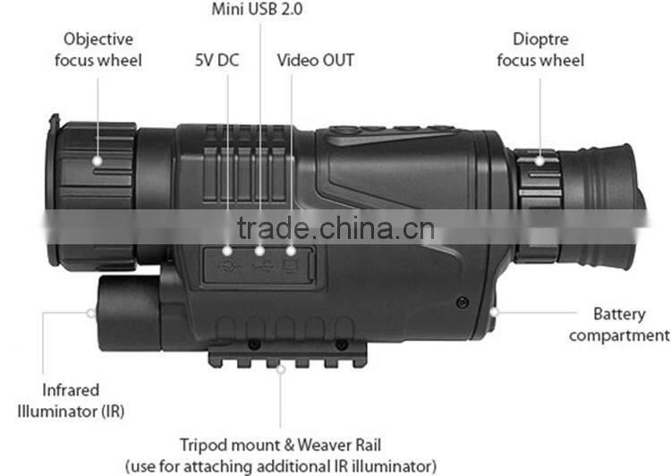 Promotional Infrared snooper scope, high quality usb digital video spotting scope camera of night vision