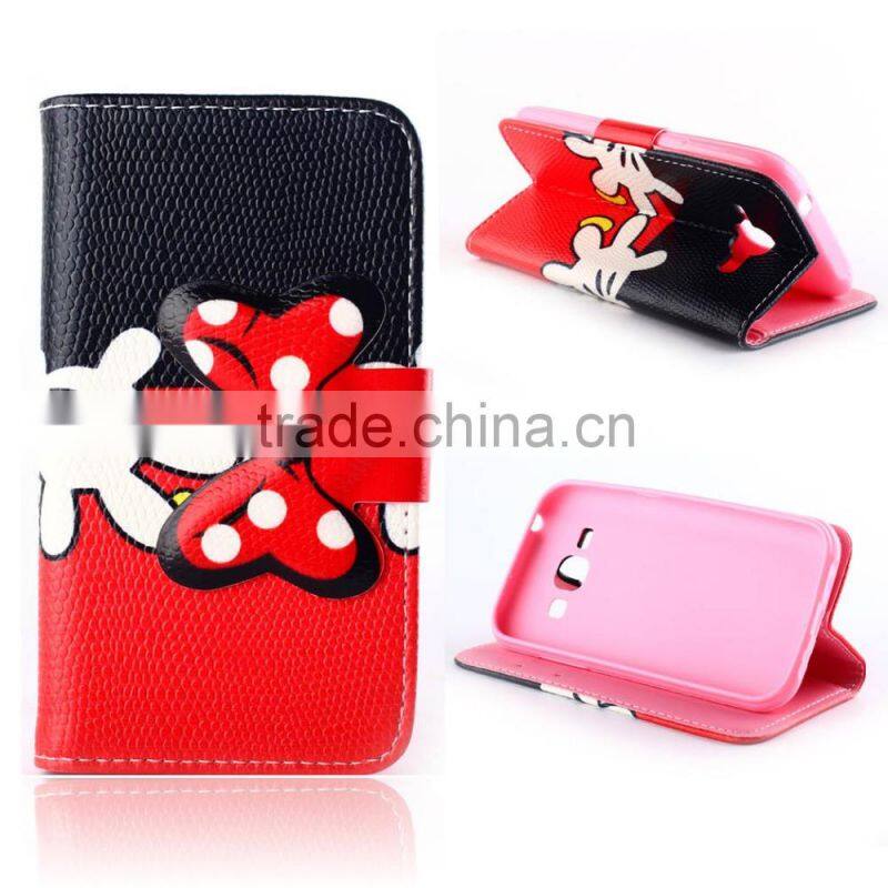 Wholesale For Samsung Galaxy J1 J100 Painted Style Leather TPU Case with Wallet Card Slots Free Shipping