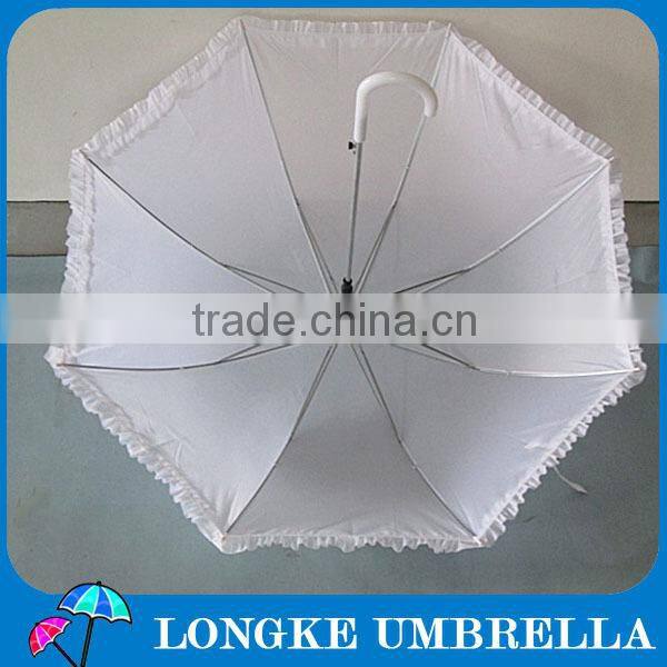 auto open white lace wedding straight umbrella