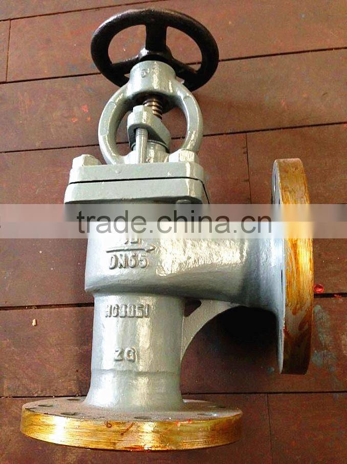 Seawater system angle flanged cast steel globe valves