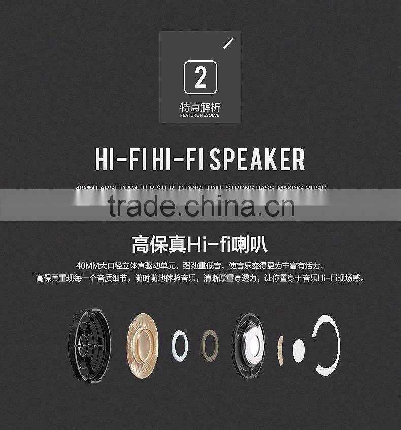 USA amazon hot selling headsets with 3.5 mm headsets jack black gold color available microphone wired headsets