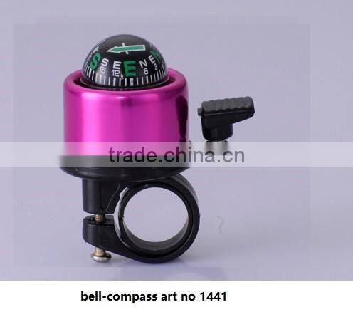 Aluminium alloy blue white red yellow novelty China bicycle bike bell with compass
