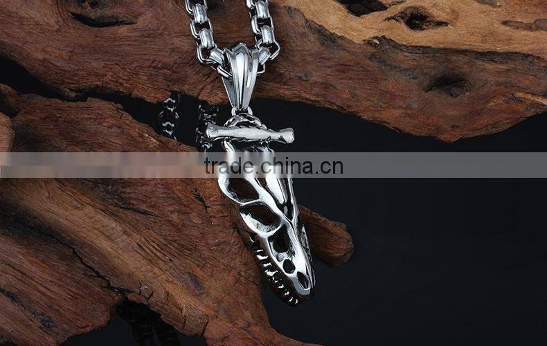 Latest fashion stainless steel casting animal bone pendant