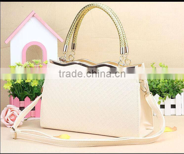 New fashion women PU handbag hard leather handbag