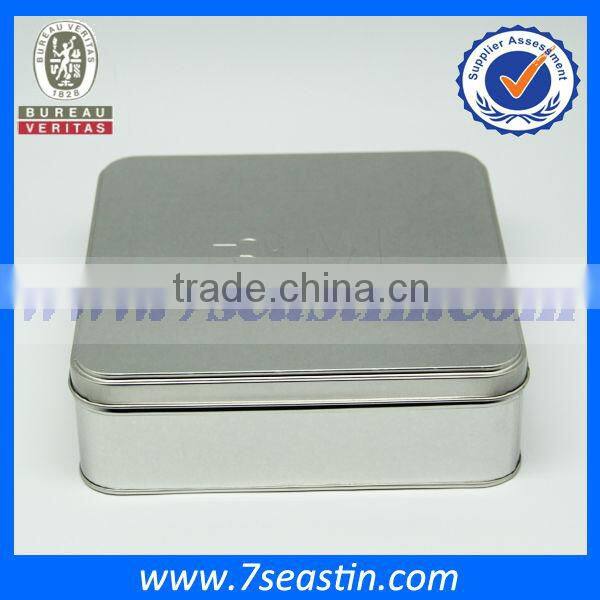 lunch tin box silver metal box