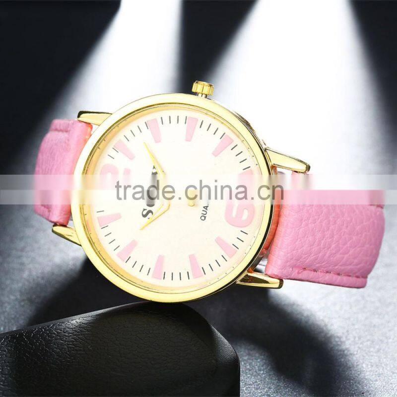 Hot pink wristwatch fashion women watch