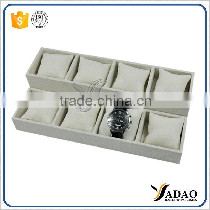 linen cover customize display trays watches wooden display tray