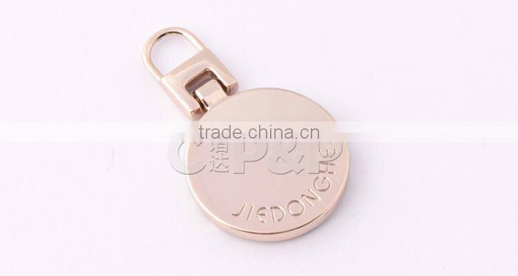 Two color plating zinc alloy zipper slider for garment and bag