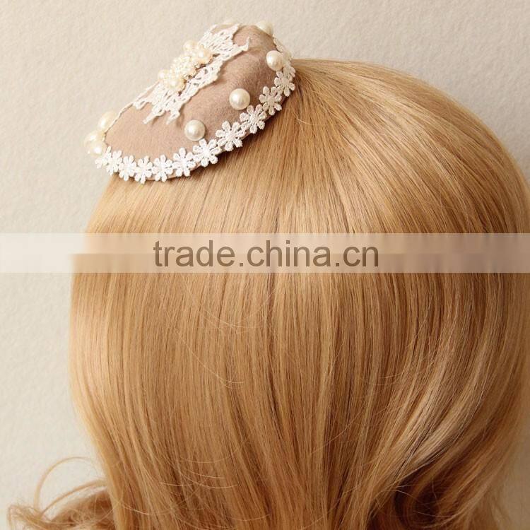 MYLOVE small lady mini top hat beige snow flake hat