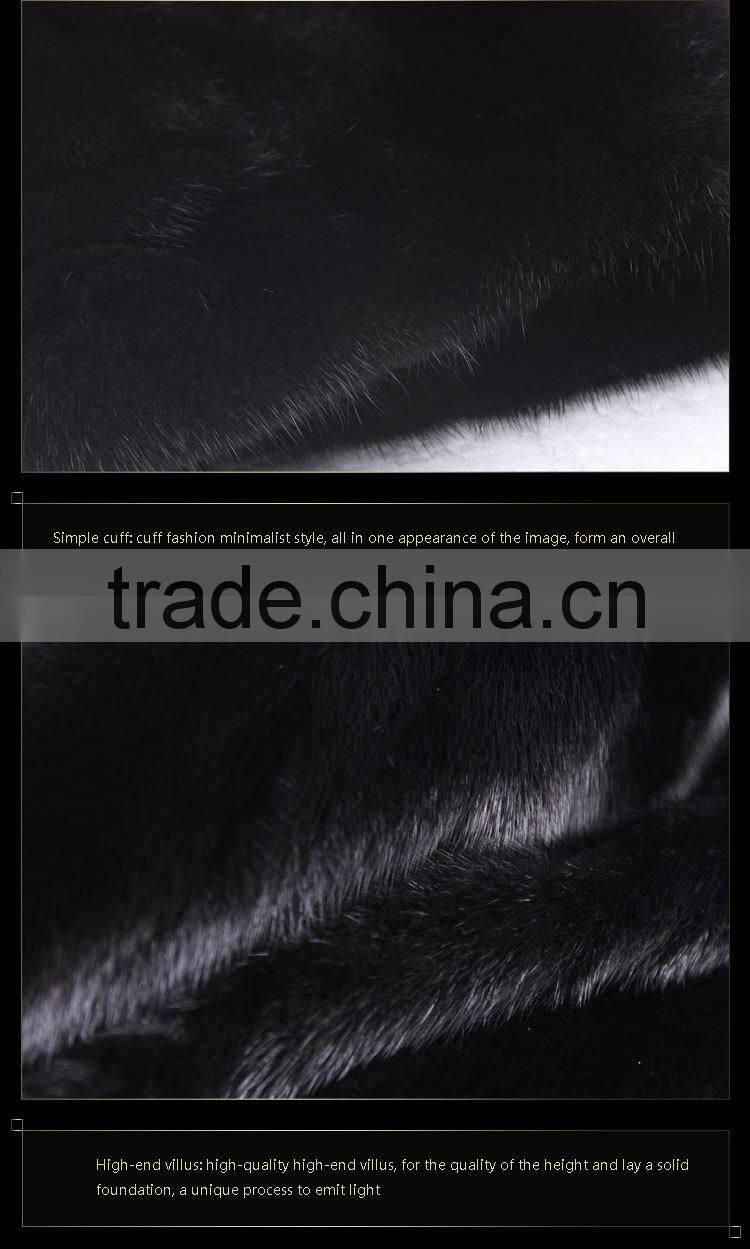 wholesale long black leisure mink women winter fur coat