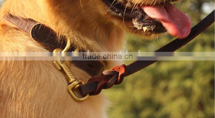 High Quality Dog Leather Collar Large Big Dogs First class Leather Leashes collier chien wholesale Pet Products Collars for Dogs