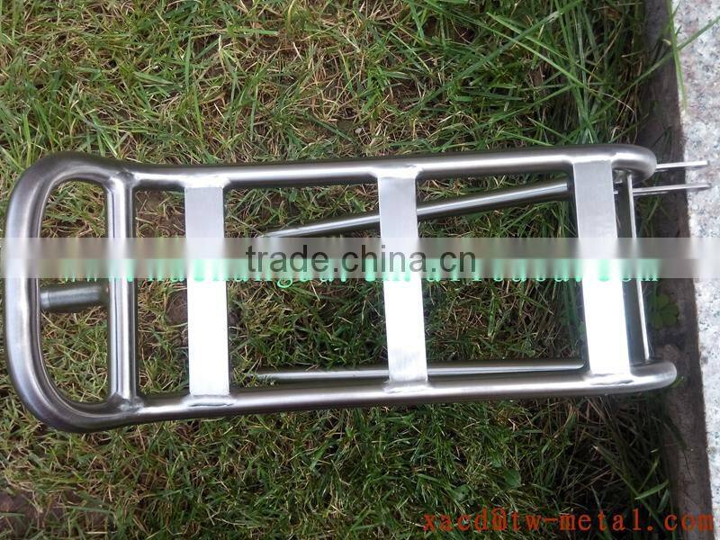 titanium bicycle front rack with handing brush finished
