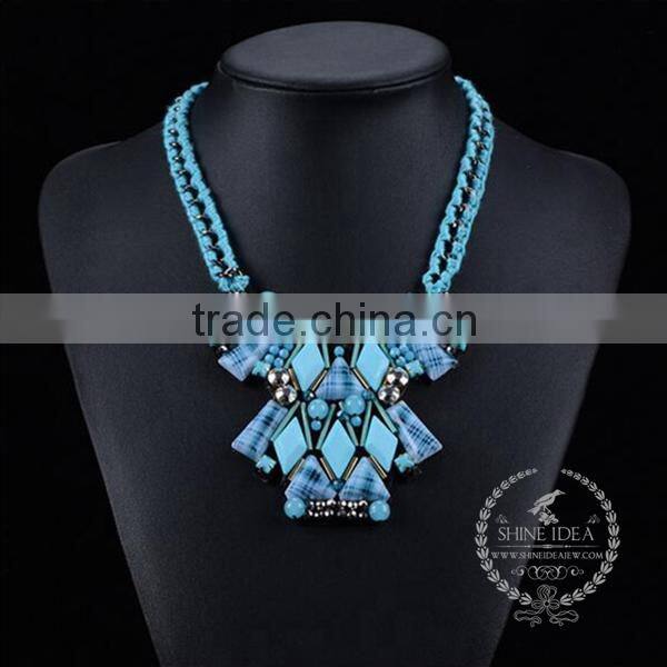 high quality vintage acrylic resin chunky statement necklace fashion women pendant necklace 6390050