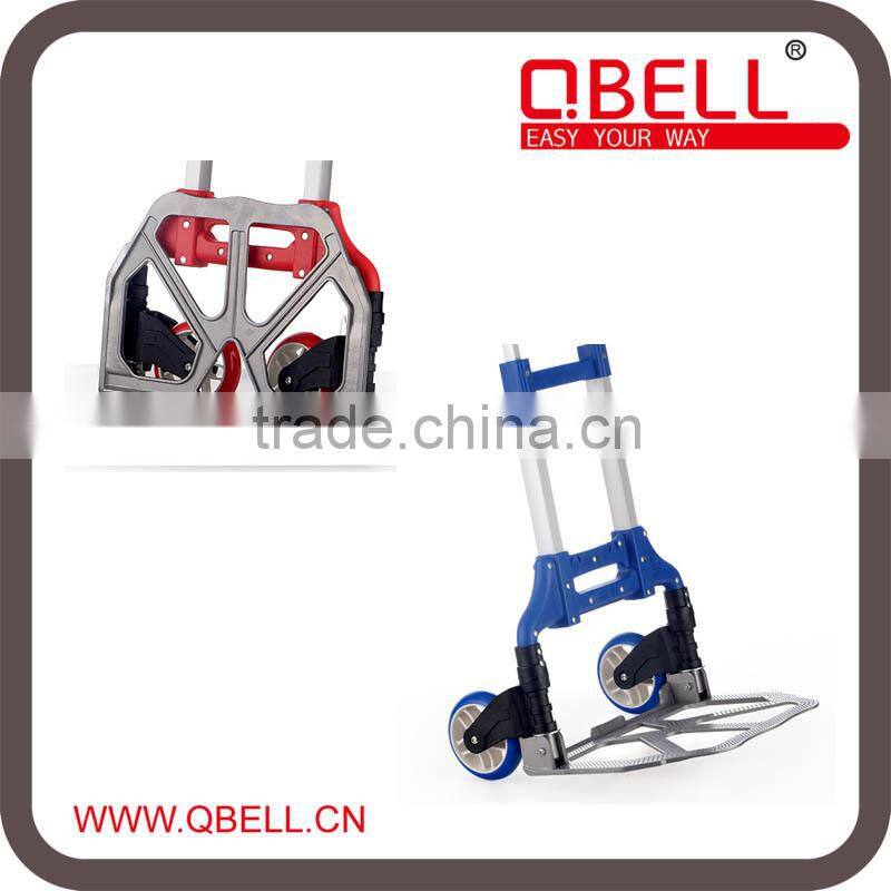 Foldable two wheel Aluminium shopping trolley cart, folding luggage cart