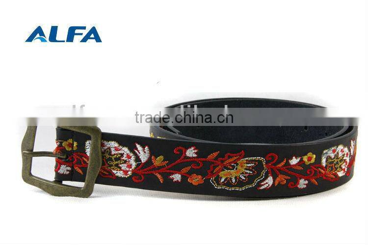 Embroidery Leather Lady Belt With Newest Style