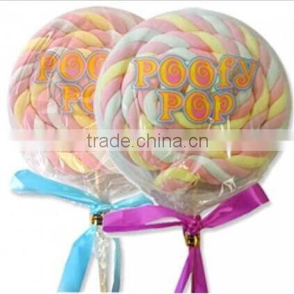 70g long twisted marshmallow lollipop cotton candy