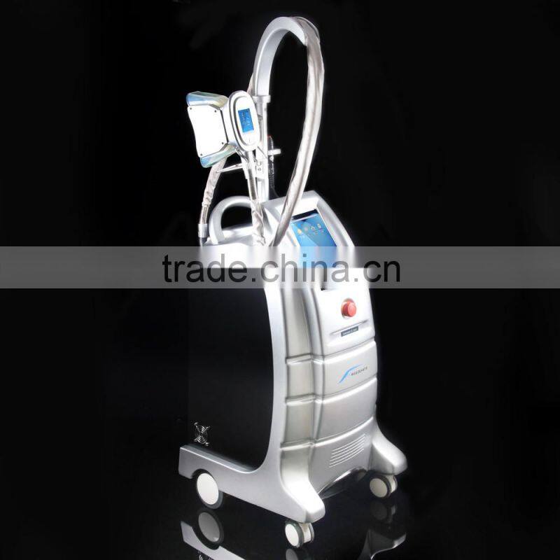 Vertical anti Freezing laser liposuction cryolipolisis instrument / cryolipolisis device with 3 dismountable head