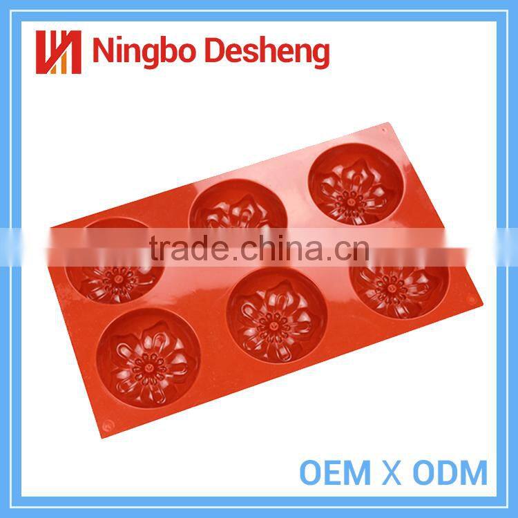 Flower Shape 6 Cans Food-Grade Flower Silicone Candle Molds