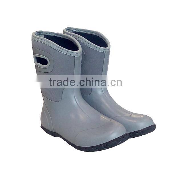 Womens Gray Neoprene Rubber Rain Boots Wholesale