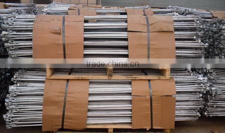 Thimble eye anchor rod with nut for guying utility pole