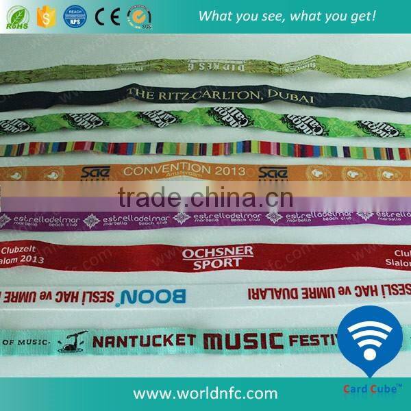 13.56MHZ Adjustable S50 Woven Bracelet, NFC Fabric Wristband