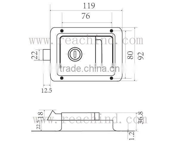 Key-Locking Standard Size Paddle Latch