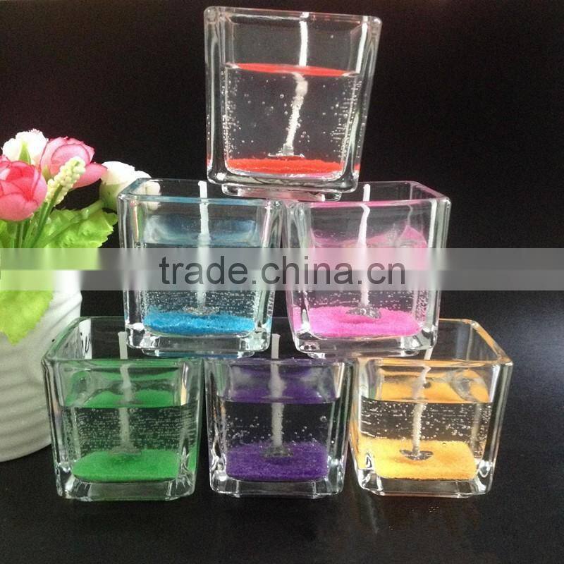 jelly candle,arts wax,fresh and romantic glass candle cup.Colorful candle