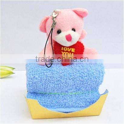 Gift Towel Type Luxury Wedding Set Packing / Cotton Towel with Cute Doll Set