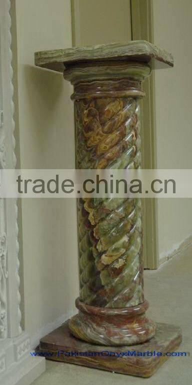 NATURAL DARK GREEN ONYX PEDESTALS