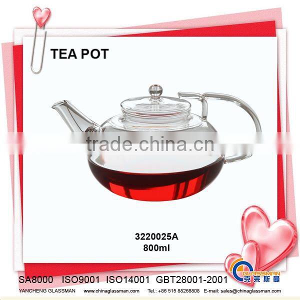 GLASS TEA POT 3220025 HEAT RESISTANT GLASS CUP