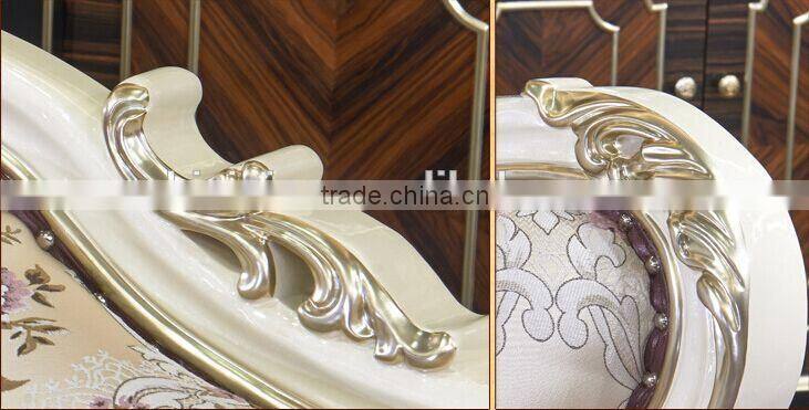 European Style Palace Princess Living Room Sofa Set, Elegant Purple Solid Wood with Leather Furniture Sofa (BF01-ML036)