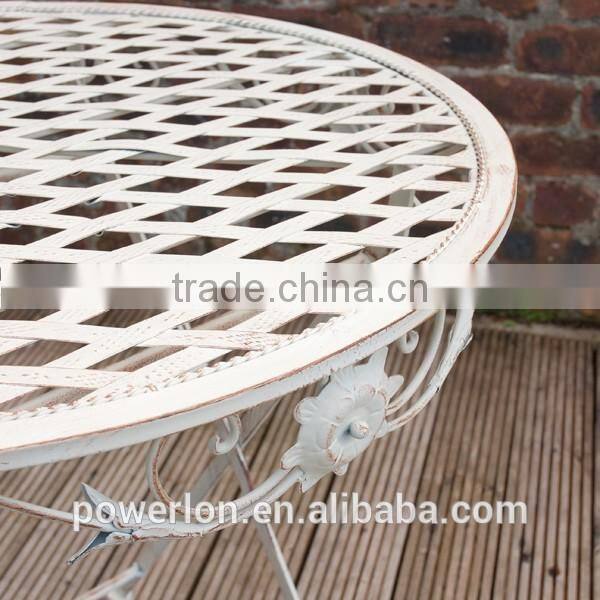 Wrought iron patio table antique cream great garden furniture