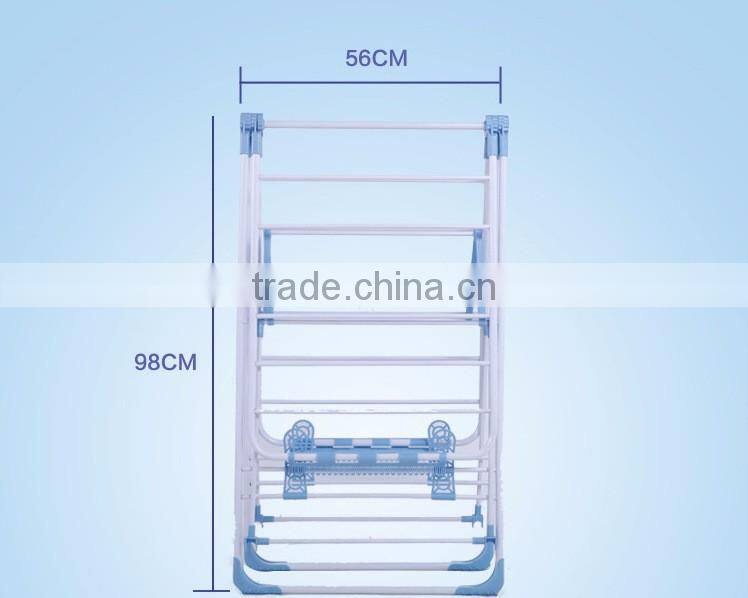 Heavy duty folding Dryer Hanger with Wing style indoor drying rack in White