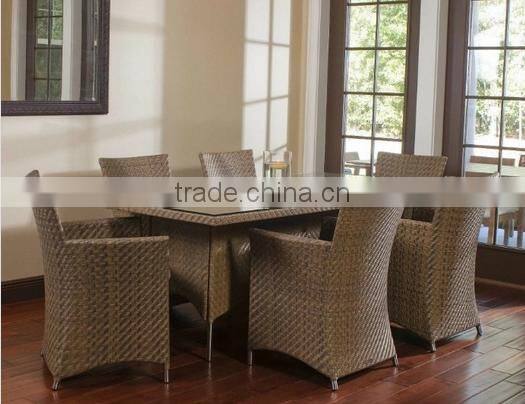 2017 Trade Assurance Most Popular New arrival outdoor pe rattan restaurant used dining table set furniture