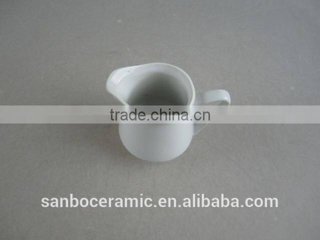Wholesale Simple White Ceramic Milk Pot with Sugar, Coffee