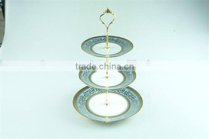 Colorful decal ceramic cake stand/candy stand for weeding/party use with cheap price in stock