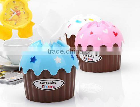 Wholesale Stock Small Order Ice Cream Plastic Tissues Storage Box Napkin Holder