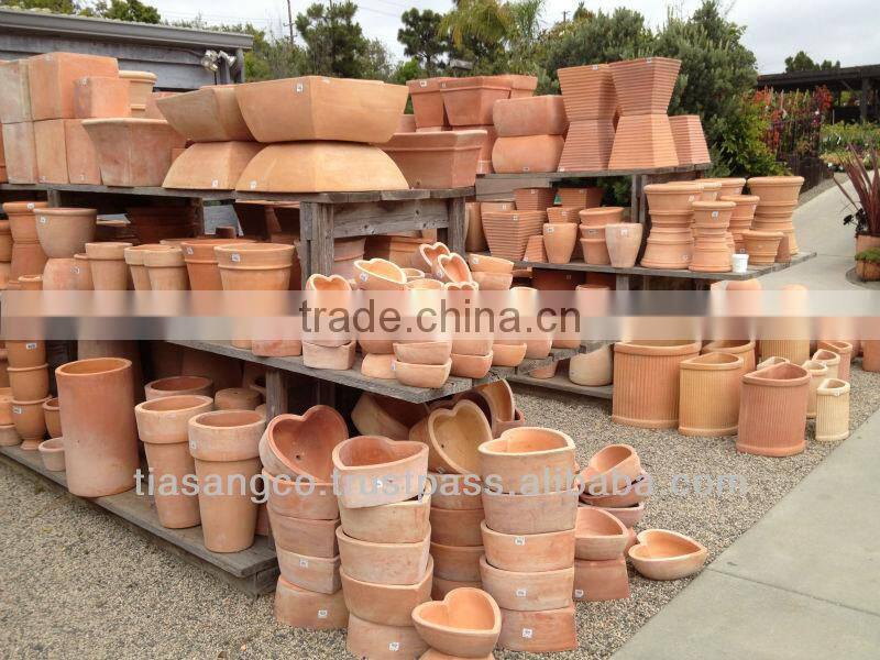 Natural terracotta flower pottery planter