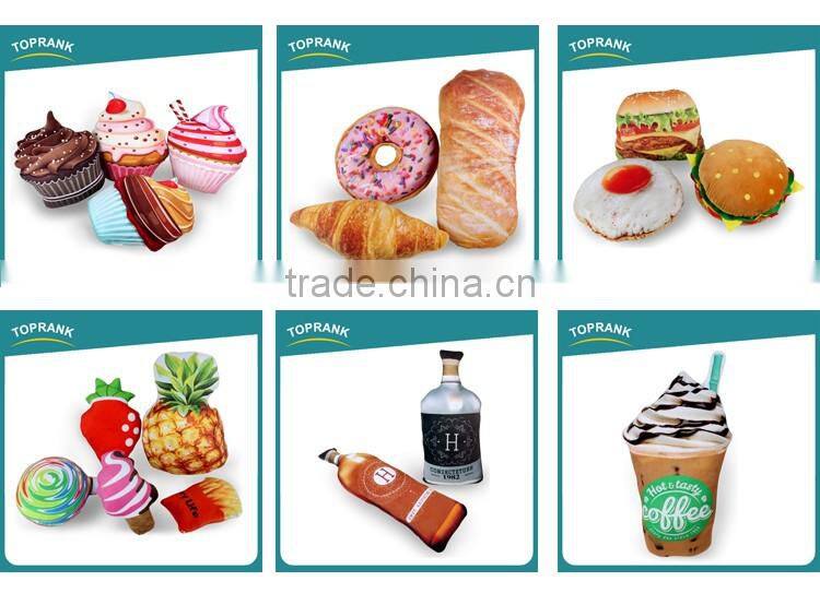 Toprank Promotion Gift Stuffed Plush Toys Cotton 3D Croissant Bread Doughnut Decorative Cushion Stuffing Chair Back Cushion